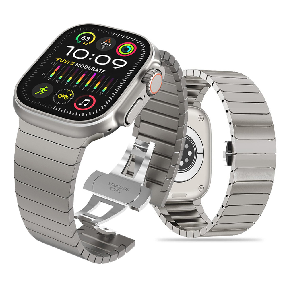 For Apple Watch Stainless Steel Strap Apple Watch S10 Metal Ultra Titanium Strap