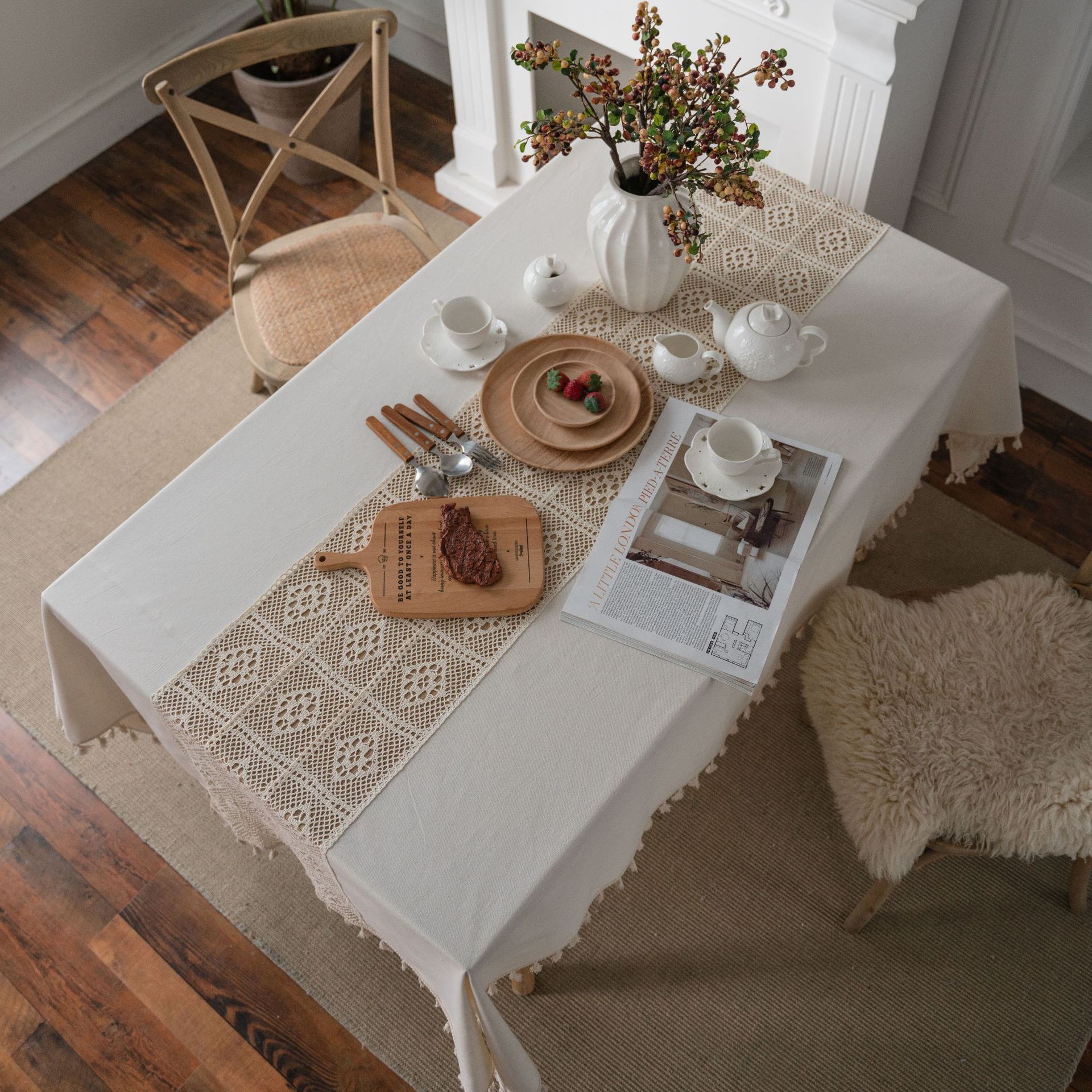 Cloth father American beige hollow crochet stitching table tablecloth tea table cloth table cover napkin manufacturers spot