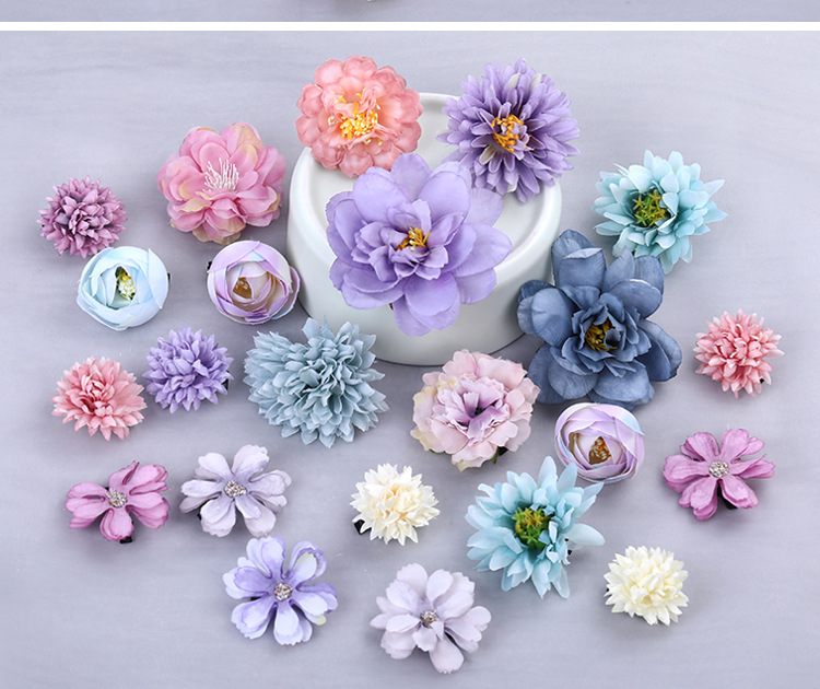 Accessori per capelli con fiori di seta Hanfu, forcina per capelli, set di copricapi con fiori, forcina per capelli con fiori, fermaglio laterale per testa antica, accessori Hanfu per bambini, per donne_voghion.com