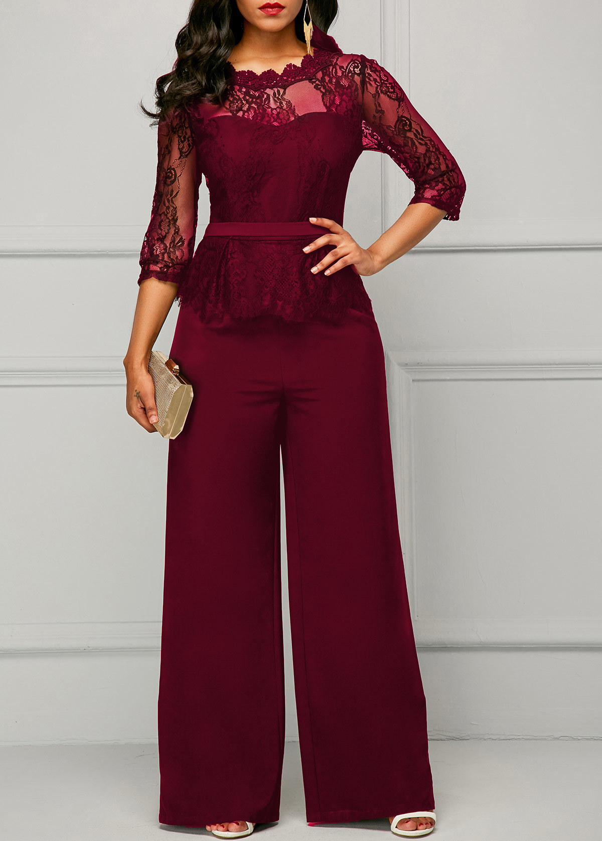 2019 summer new European and American Foreign Trade women's clothing Amazon Dunhuang AliExpress ebay sexy lace jumpsuit