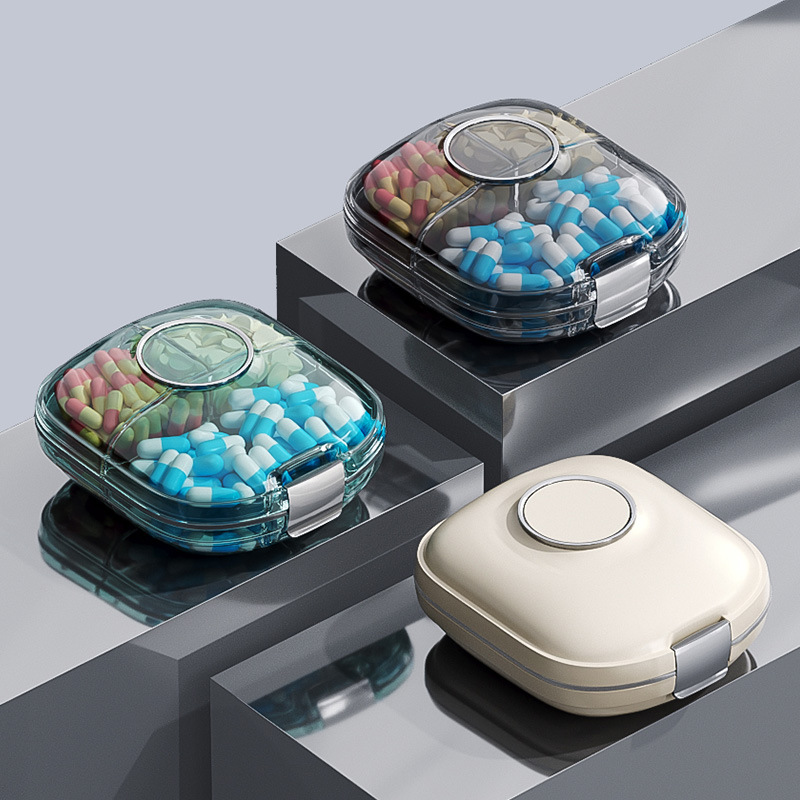 Multi-functional portable storage box packing morning, afternoon and evening reminder small size mini portable morning, middle and evening tablets Medicine Collection