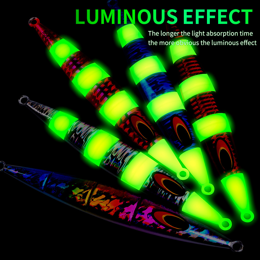 Slow rocking iron plate lead fish deep sea boat fishing luminous lure lure 30g-250g sea fishing fake bait fast sinking lure lure
