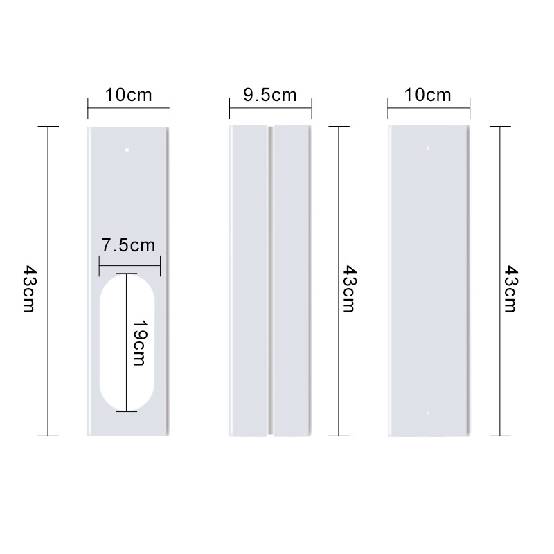 portable-air-conditioner-sealing-plate-accessory-set-window-block-adjustable-length-43-140cm-flat-mouth-interface-130mm