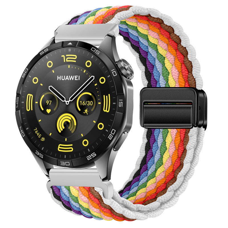 For Huawei watch4pro Strap Magnetic Buckle Nylon Braided GT5 Watch Strap 18/20/22mm Universal