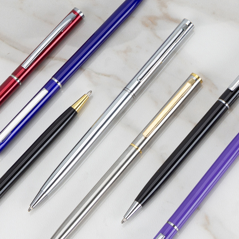 Hotel Meeting Business Gift Printing LOGO Engraving Rotating Small Xihua Mini Metal Small Gaoshi Advertising Pen