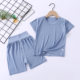 Children's Modal Short-sleeved suit Boys and Girls Summer New Pajamas Mask T Children's Wear High Waist Belly Protection Home Clothes