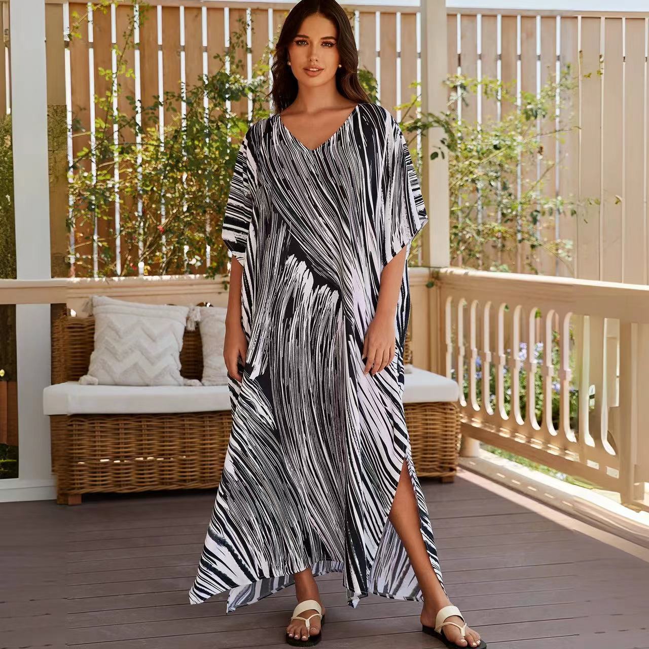 2024 cross-border European and American new beach blouse seaside vacation bikini swimsuit women's outdoor hot spring blouse