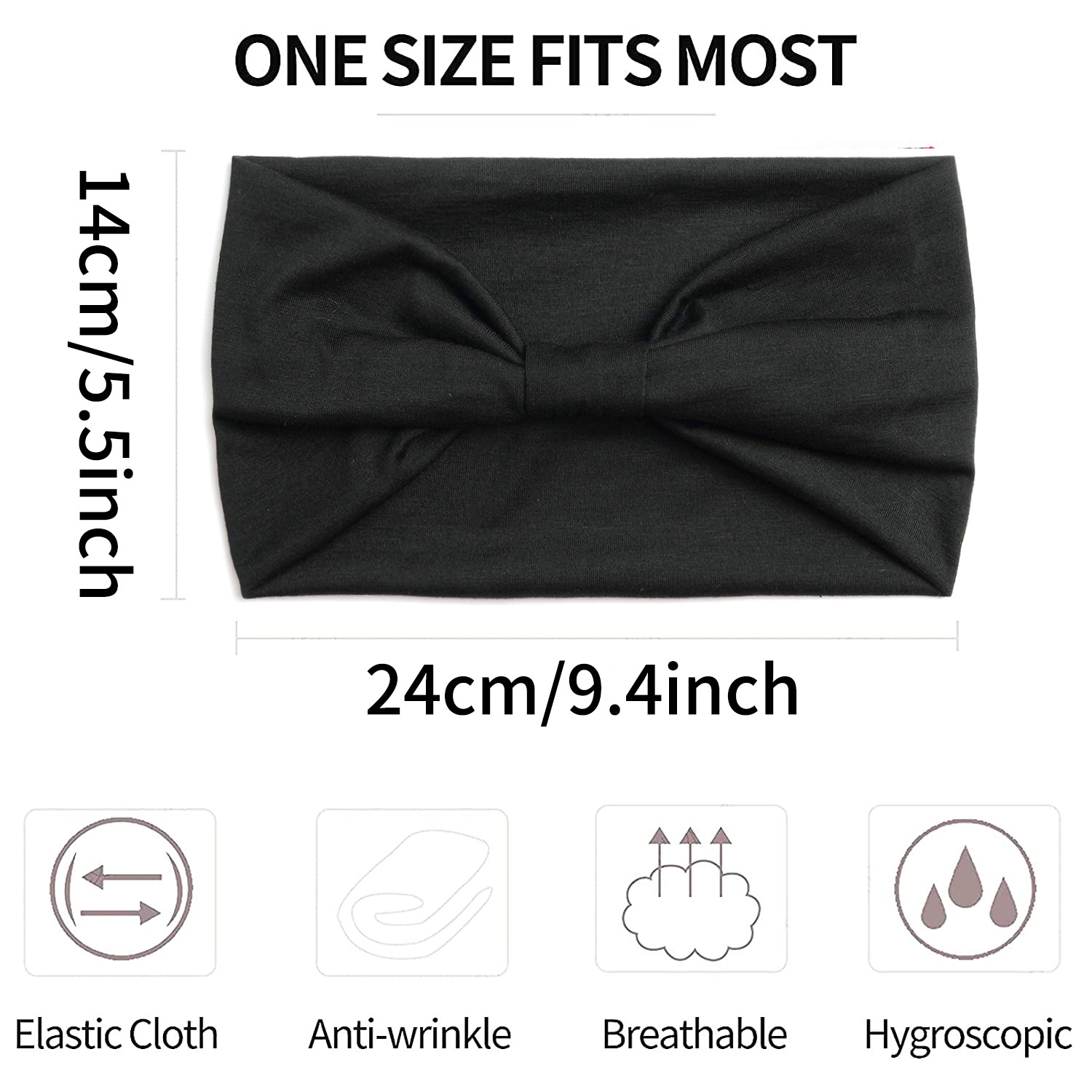 Solid Color Elastic Sports Hair Band Wide Yoga Hair Band Antiperspirant Sweat Absorbing Macaron Headband Waist Hair Band for Women