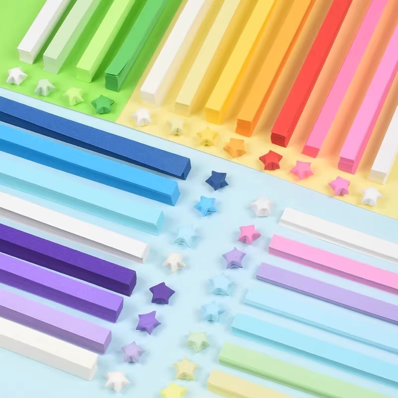 Star origami gradient luminous lucky star paper five-pointed star origami luminous DIY handmade creative cartoon origami