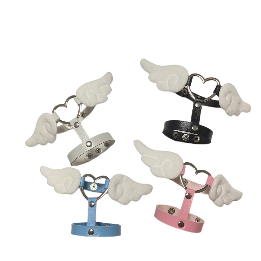 Punk Subculture Hand Back Chain Wings Cute Bracelet Leather Bracelet Mine y2k Spice Accessories