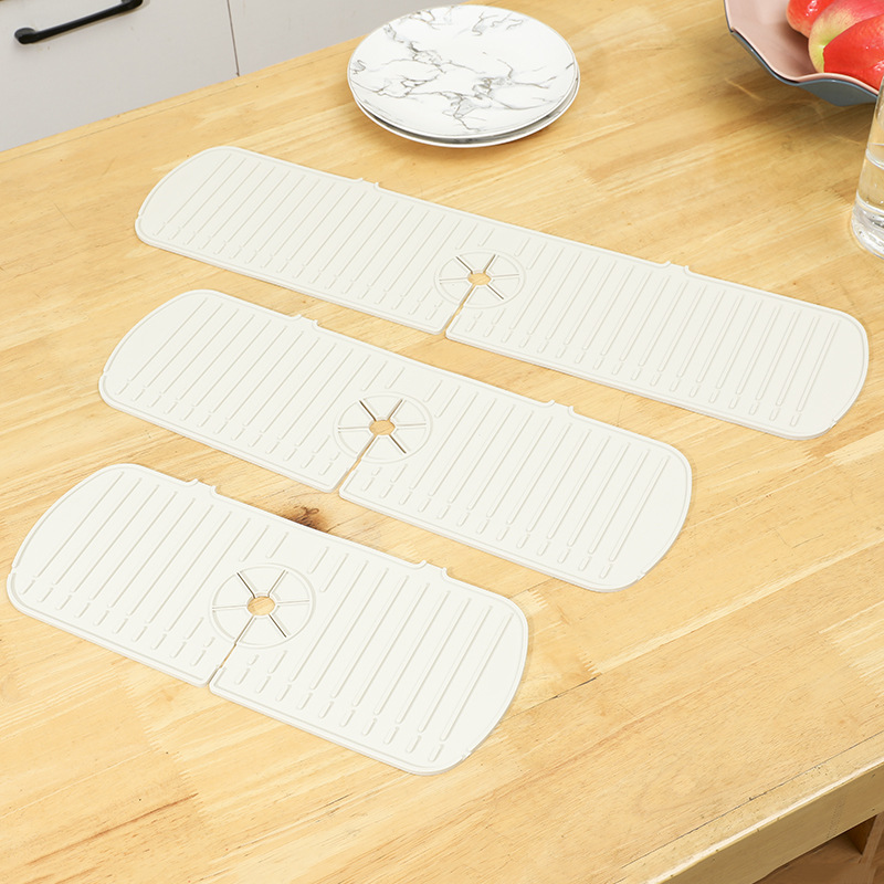Silicone Drain Mat Faucet Splash Mat Sink Simple Water Mat Household Non-Slip Square Coaster Splash-Proof Silicone Mat