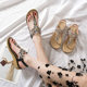 2023 Summer new bohemian sandal fashion rhinestone flat sandals women's Amazon foreign trade cross-border