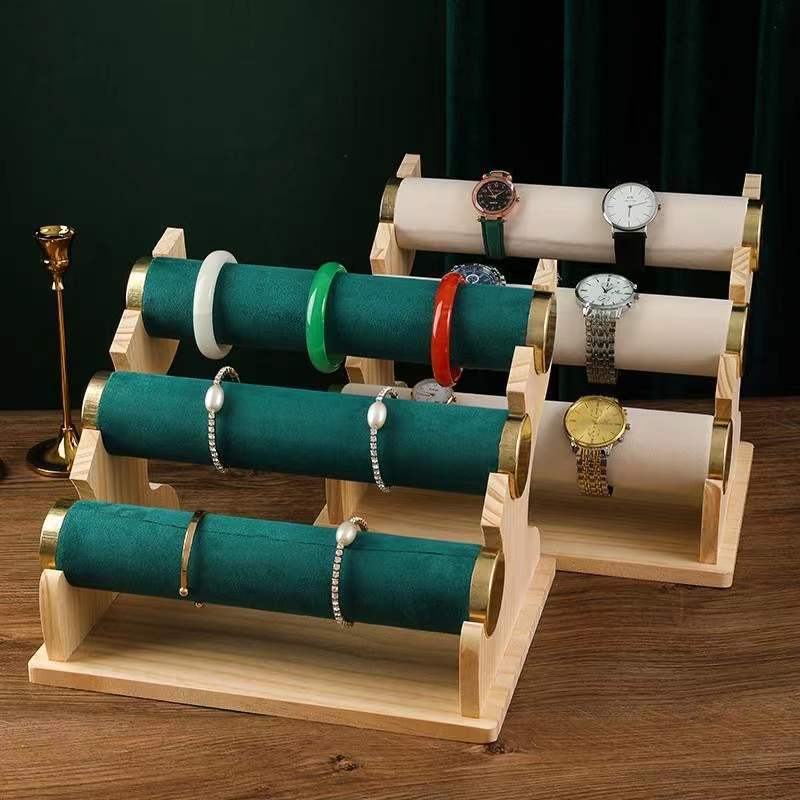 Solid Wood Bracelet Display Stand Watch Hand String Hair Ring Head Rope Hanger Jewelry Bracket Jewelry Display Props