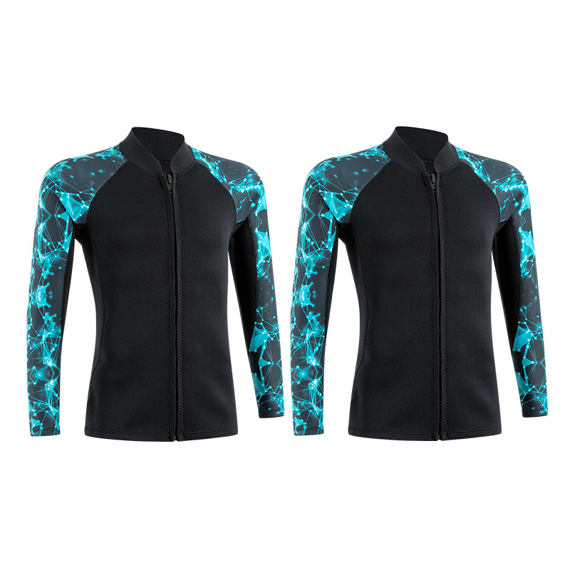Spot New 2mm Diving Jacket Women's Cold-proof Warm Swimming Surfing Snorkeling Jacket Split Long Sleeve Diving Suit for Men