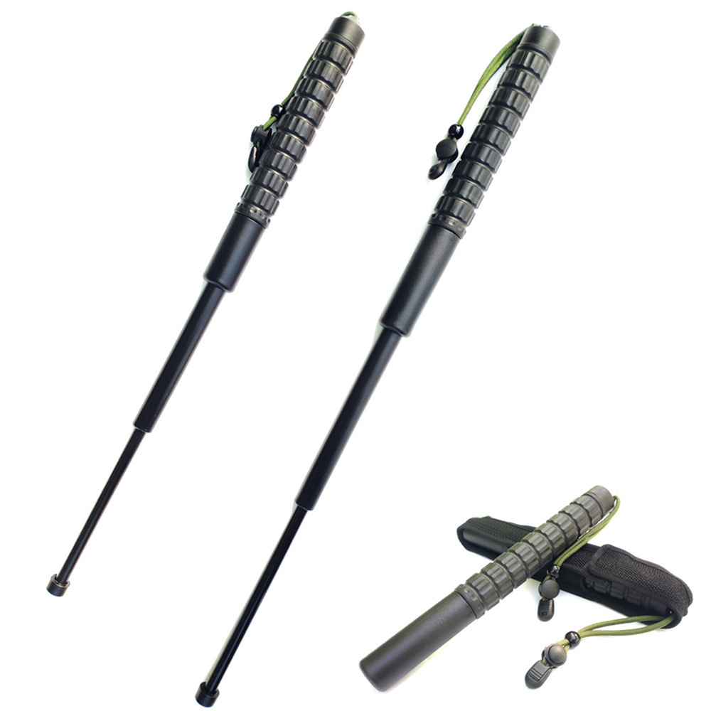 Car Portable Hummer Handle Men's and Women's Self-Defense Plastic Stick Three-Section Telescopic Self-Defense Stick Whip Breaking Window Stick