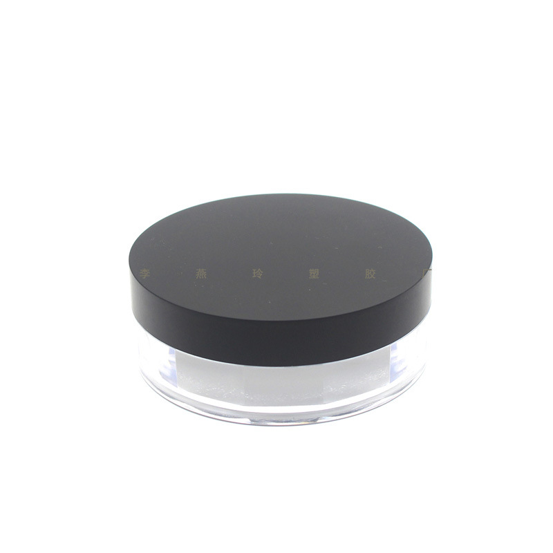 [Spot] 8.5g dumb black cover round powder box double elastic net can put Powder Puff powder powder makeup powder box