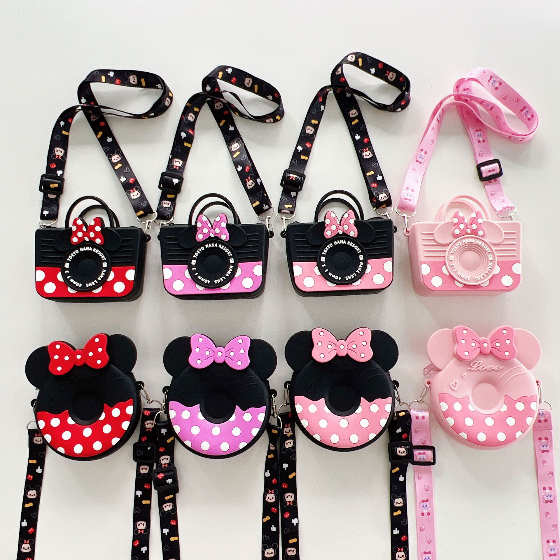 Wholesale One-shoulder Crossbody Mickey Mouse Silicone Coin Purse Fashion All-match Student Storage Bag Mini Cute Small Backpack