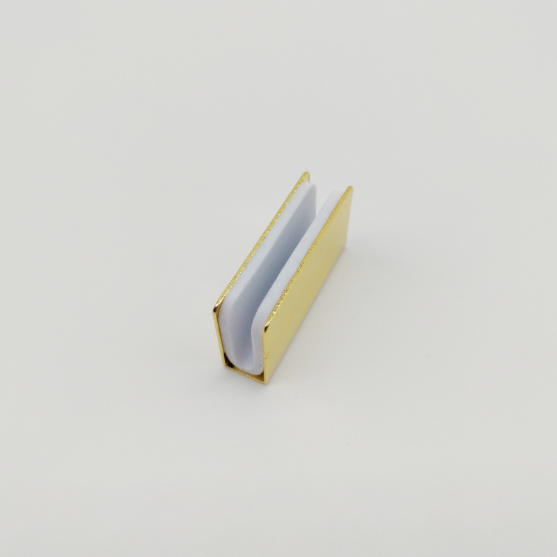Acrylic display cabinet gold door clip can clip 6mm window U-shaped glass door clip