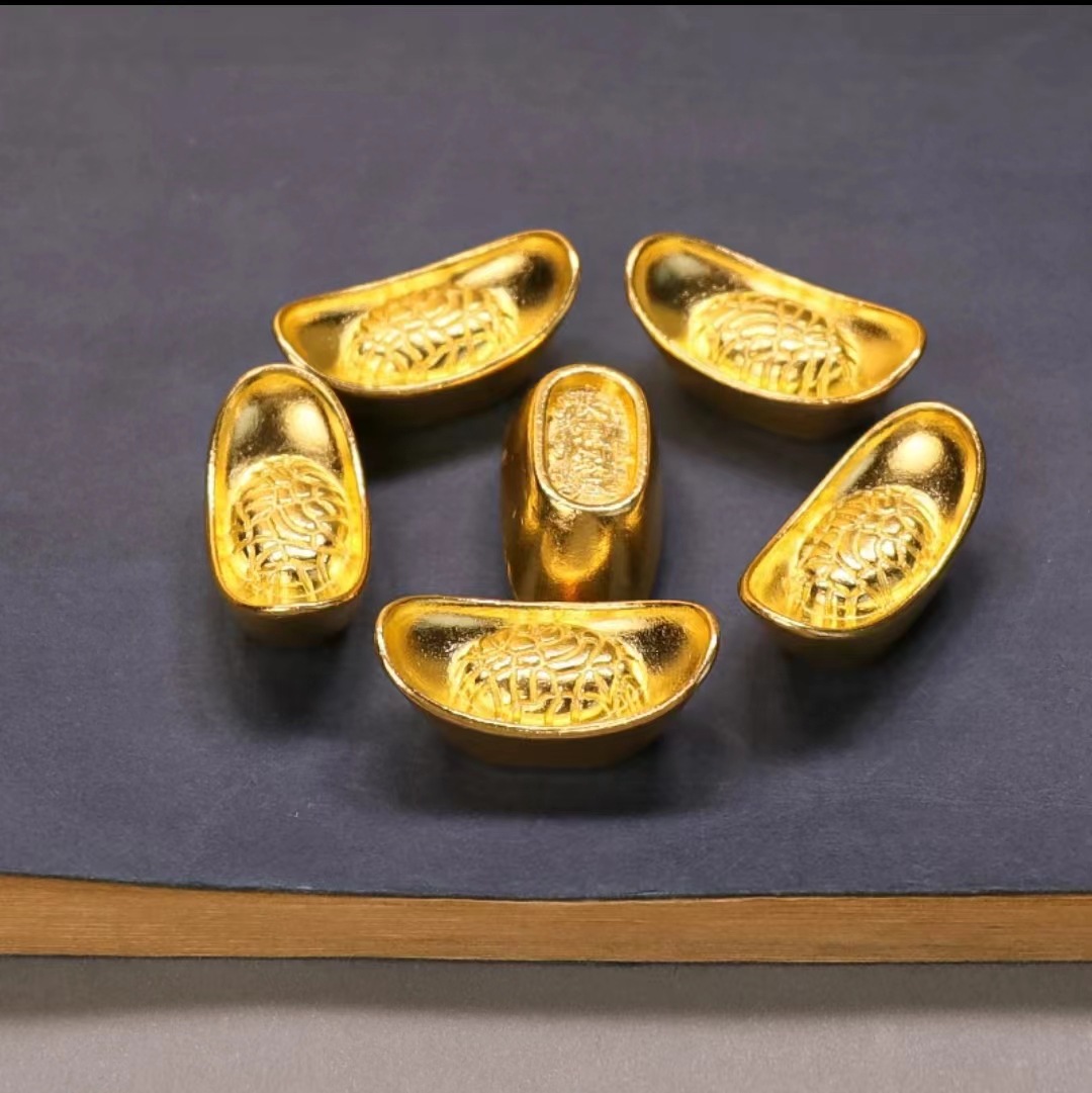 Creative home decoration alloy solid small ingot cylinder decoration gold-plated alloy ingot