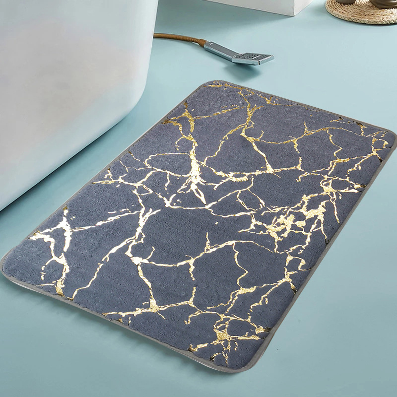Amazon faux rabbit fur gold-plated carpet bedroom mat living room bed side foot pad bathroom water-absorbent anti-slip mat