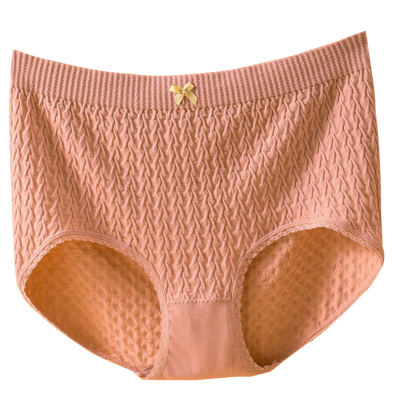Bubble soft glutinous plus fat plus large size high waist abdomen underwear women's cotton jacquard pure fat MM260 kg briefs