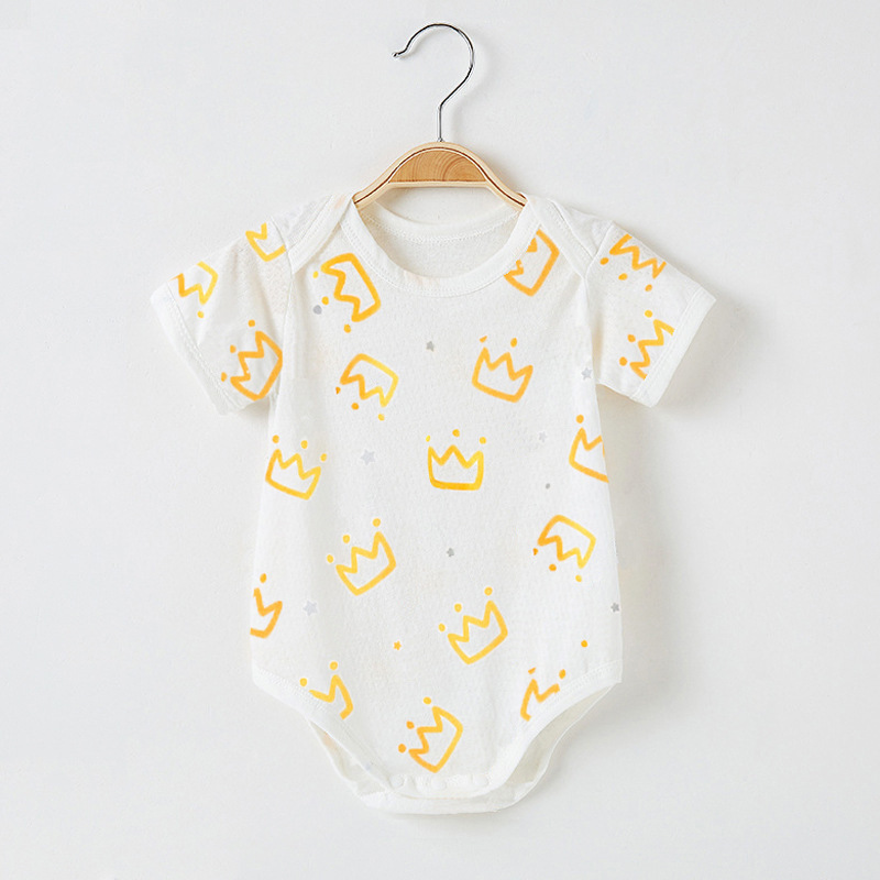 Baby short-sleeved jumpsuit cotton thin vest for boys and girls baby 0-12 months summer climbing newborn clothes