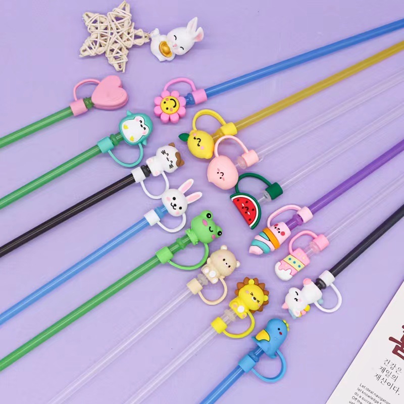 かわいいシリカゲルストローキャップ8mmソフトゴムシリカゲルストローキャップ防塵キャップカップアニメ部品プラグ供給|undefined