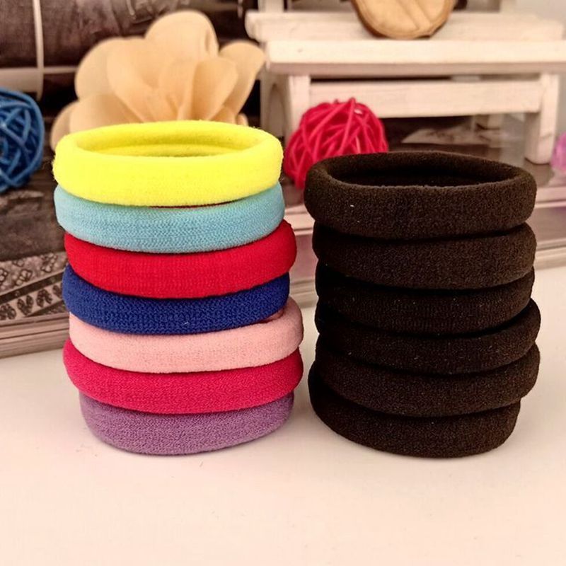 Adult Towel Hair Ring Fashion Headline High Elastic Solid Color Towel Ring Seamless Rubber Band Small Gift Accessories Tie Hair Accessories