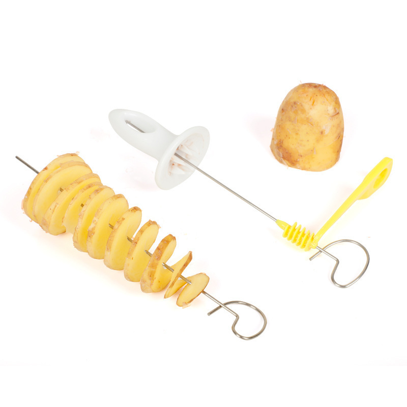 cyclone potato slicer barbecue potato tower hand-cranking slicer vegetable spiral slicer string hand potato cutter_voghion.com