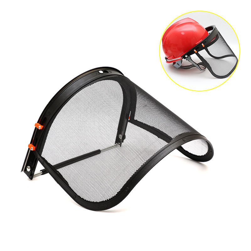Mower cap chain saw hat mower protective helmet brush cutter mower steel wire face protective mask