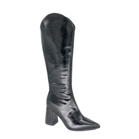 Women's knee-length boots, pointed toe chunky heel riding boots, Chelsea V-mouth thin boots, autumn and winter 2023