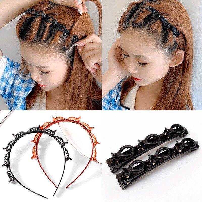 Woven headband small clip bangs fixed artifact multi-layer hollow braided headband Internet celebrity hairpin top clip hairpin