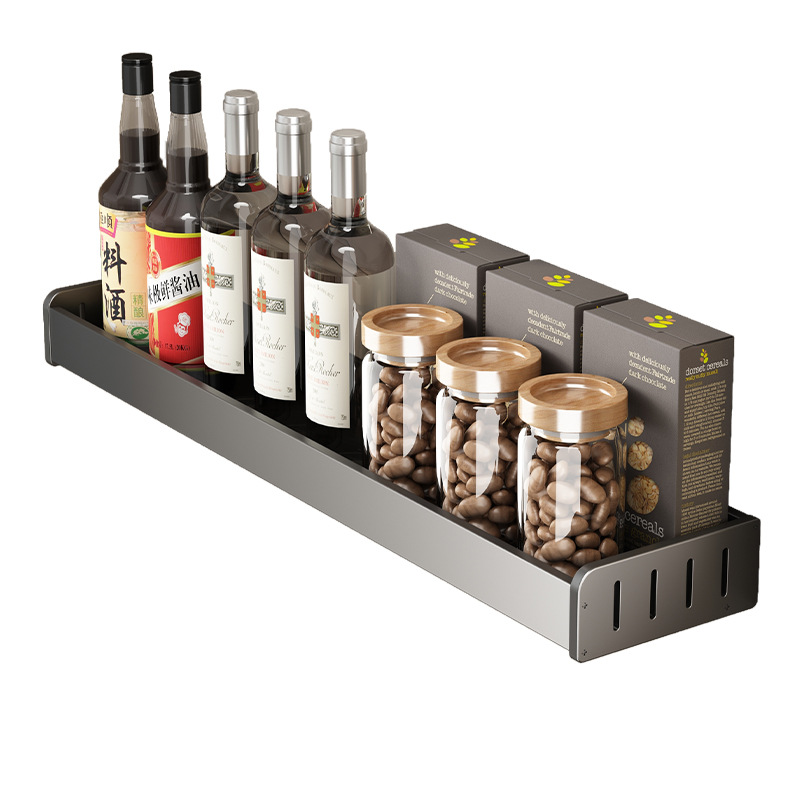 Gun Ash Kitchen Storage Rack Non-Punch Seasoning Wall-Mounted Knife Rack Household Supplies Daquan Multi-Function Storage Rack