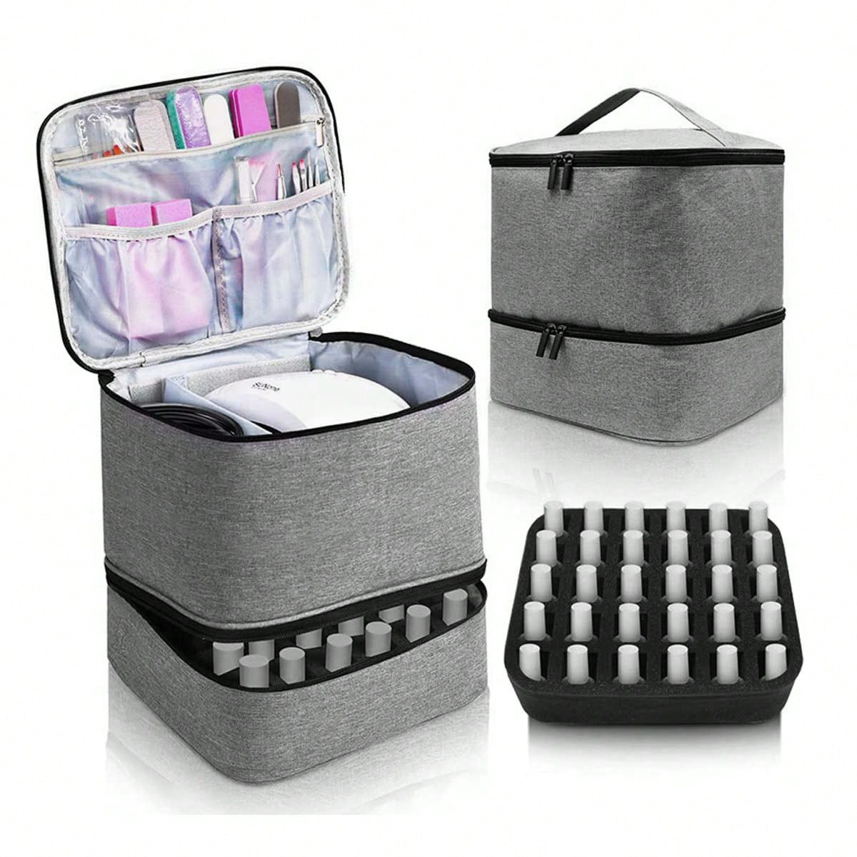 Cross-border Large Capacity Cosmetic Bag High-grade PVC Portable Women's Bag Nail Polish Storage Bag Nail Art Tote Bag Bag