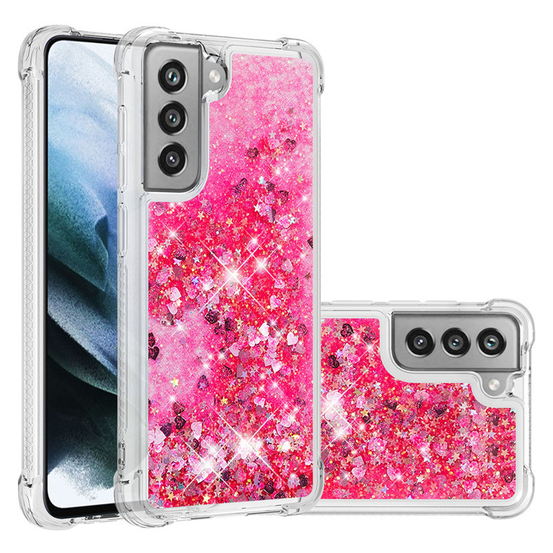 For Samsung S21FE mobile phone case A32 5G anti-fall quicksand small love protective cover NOTE20 a generation of hair