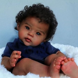 20inch simulation rebirth Doll Raven cross-border African American Doll Black