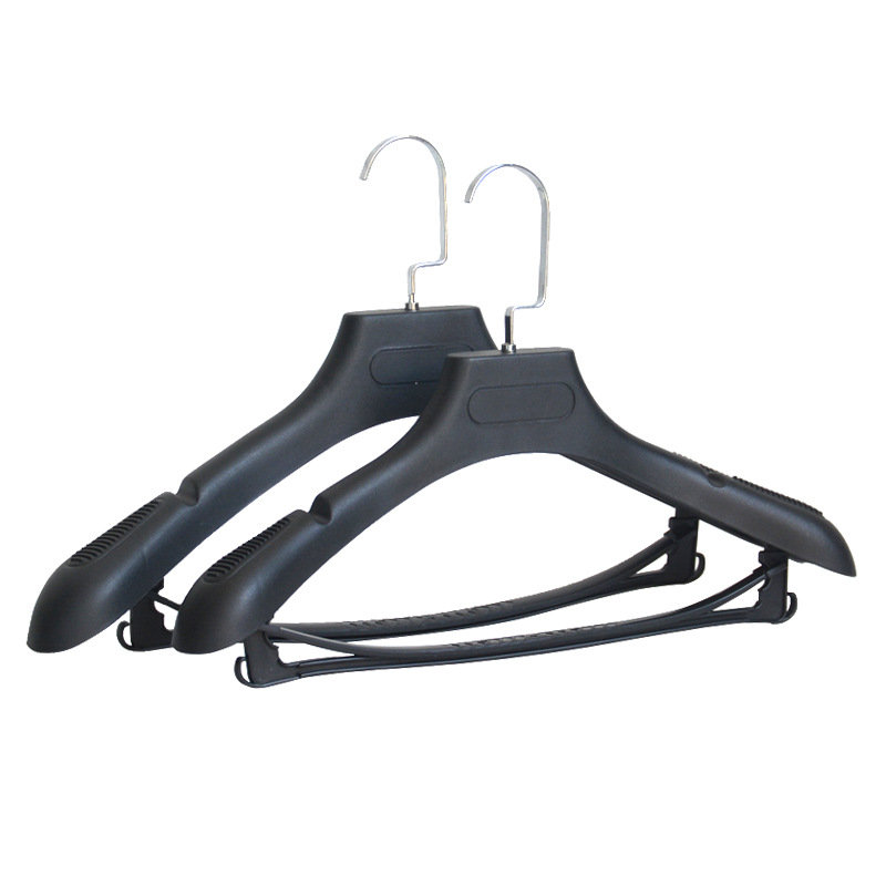 Wide shoulder seamless plastic clothes hanger wholesale clothing store with rod suit clothes rack set men's and women's suit non-slip clothes hanger