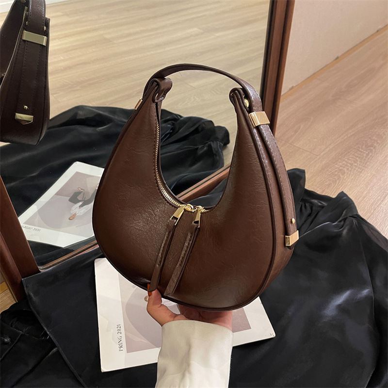 Cross-border foreign trade niche design retro Crescent bag for women 2024 New Fashion shoulder bag western style underarm bag
