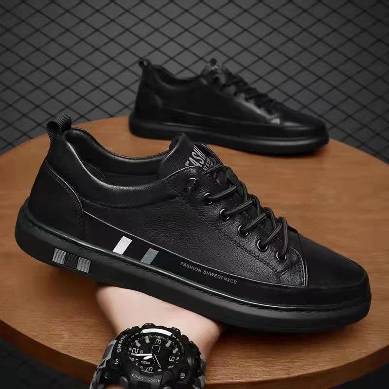 Summer Round Head New Men's Shoes Fashion Board Shoes Trendy All-match White Shoes Sports Men's Black Breathable Casual