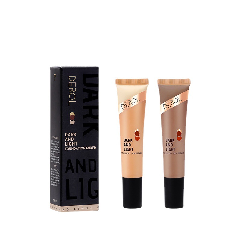 Cross-border DEROL concealer color mixing liquid cross-border makeup black three-dimensional repair oil control BB cream color mixing liquid foundation