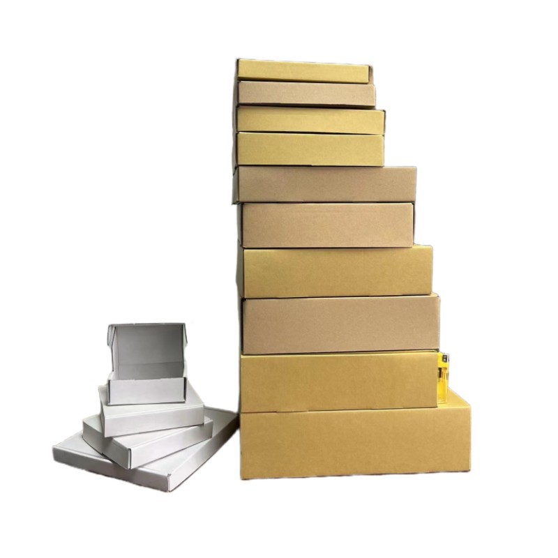 Square Flying Machine Box Three-Layer E Corrugated Cowhide 1234567890 Round Rectangular Heigh-up Thick Square Paper Box
