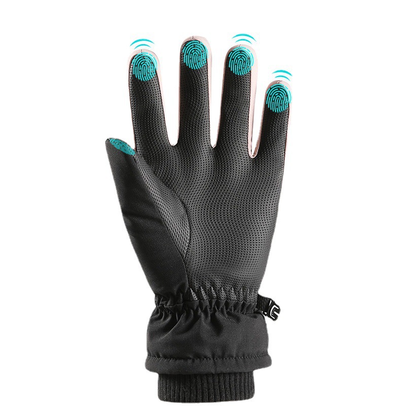 Winter gloves men's and women's velvet warm touch screen windproof waterproof outdoor riding gloves thickened cotton ski gloves
