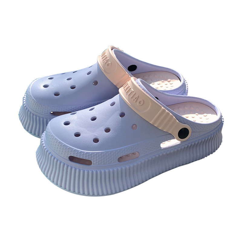 Students Wear Fashion Creative Korean Style Hole Shoes Women's Summer EVA Soft Thick Sole Feeling Toe Sandals