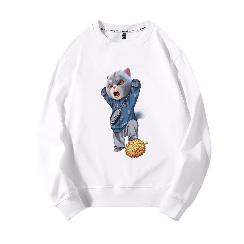 Men's 2023 Fashion Brand Sports Autumn and Winter New Men's Loose plus size Crewneck Printed Internet Celebrity Base Top