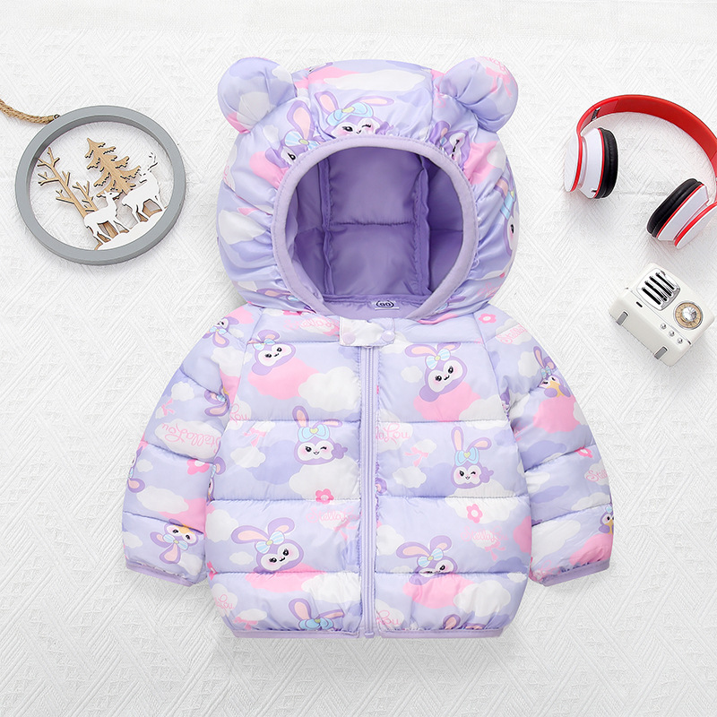 Autumn and winter warm coat children's down cotton-padded jacket infant cotton-padded jacket small and medium-sized children's clothing for boys and girls baby lightweight cotton-padded jacket