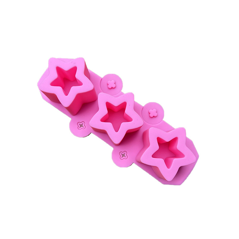 New 3 ice Cup plaster mold five-pointed star-shaped succulent pot mold concrete silicone silicone flowerpot aromatherapy mold