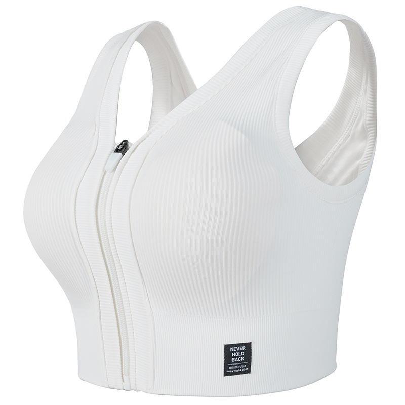 Cross-border zipper sports bra gather shaped breathable quick-drying running underwear fitness yoga new vest bra