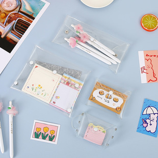 PVC Transparent Large Medium Small Mask Data Line Wash Skin Care Cosmetic Brush Storage Epidemic Prevention Bag Coin Purse Pencil Bag