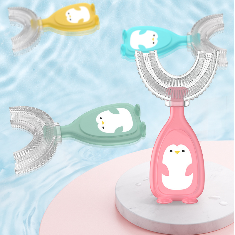 New manual children's U-shaped toothbrush silicone toothbrush baby mouth-containing oral cleaning manual U-shaped Children's toothbrush