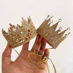 Simple children's lace crown headband chiffon mesh flower hair band Baby's birthday headdress hair accessories gift box